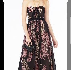 BCBG MAXAZRIA / Size 6 / Strapless  / Floor-Length Floral Dress